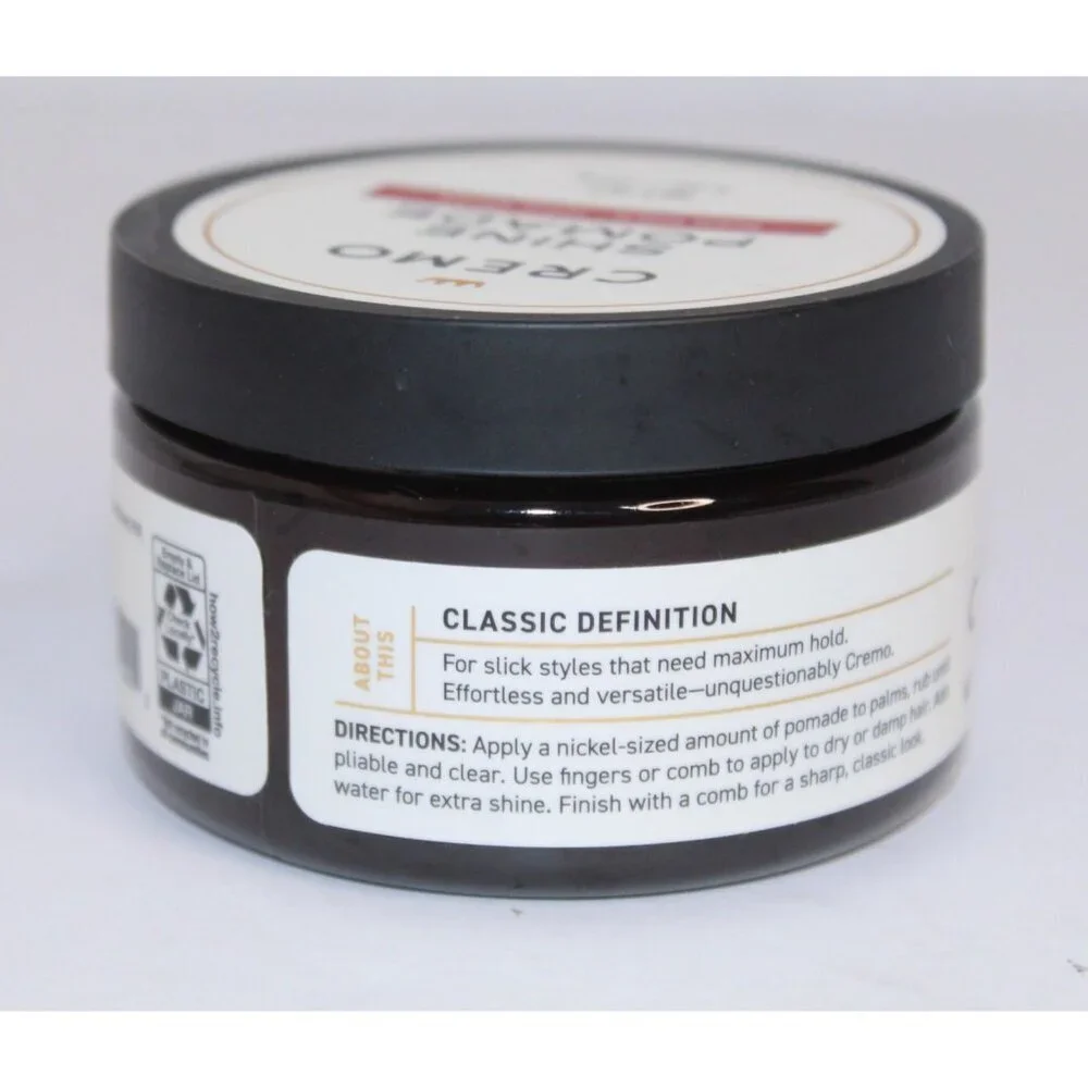 Cremo Shine Pomade High‎ Hold 4 oz. Classic Definition Slick Syles New Unopened